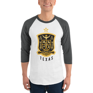 Texas Soccer Style 3/4 sleeve raglan shirt