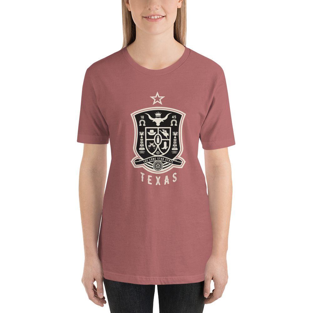 Texas Crest Soccer Style Short-Sleeve Unisex T-Shirt